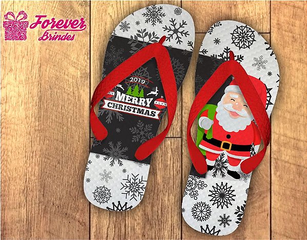 Chinelo De Natal Personalizado Flocos De Neve