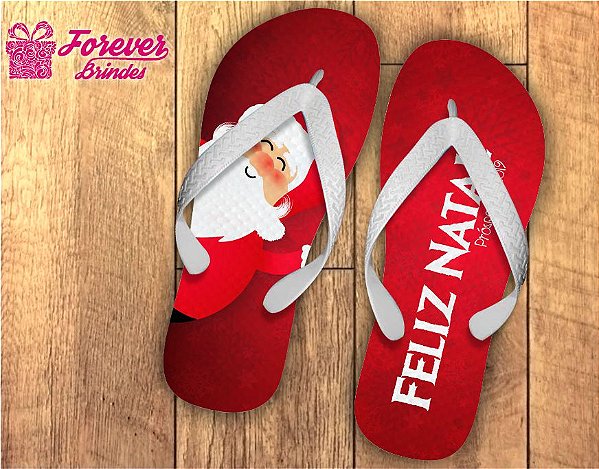 Chinelo De Natal Personalizado Feliz Natal