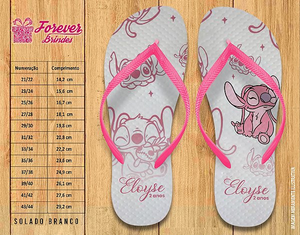 Chinelo Personalizado Aniversário Stitch