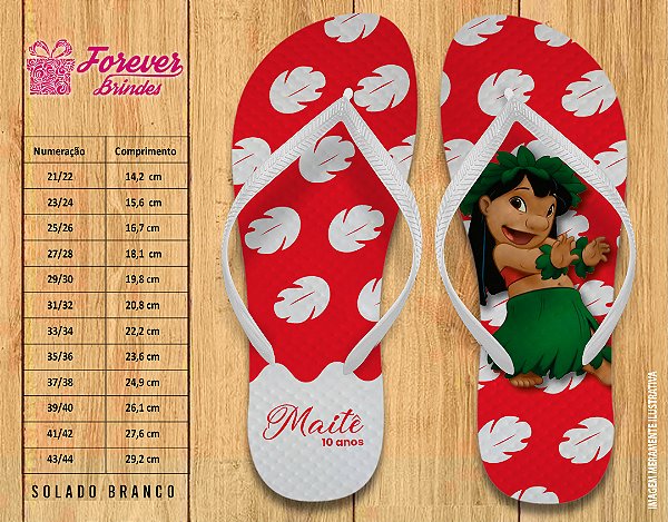 Chinelo Personalizado Aniversário LILO E STITCH