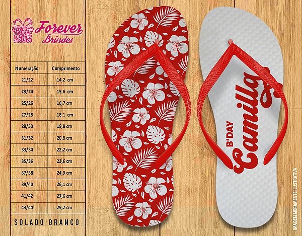 Chinelo Personalizado Aniversário VERÃO