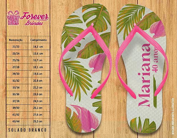 Chinelo Personalizado Aniversário VERÃO