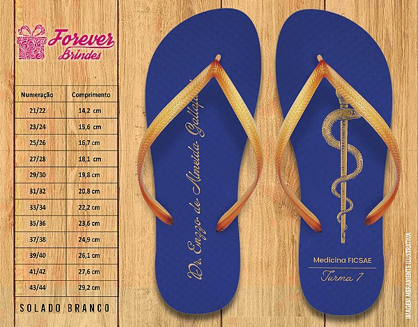 Chinelo Personalizado Formatura de Medicina