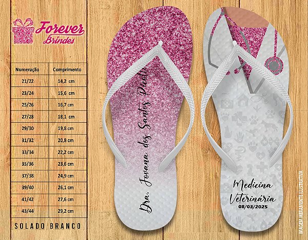 Chinelo Personalizado Formatura de Medicina veterinária