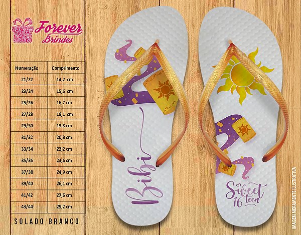 Chinelo Personalizado Aniversário Enrolados Rapunzel Princesa