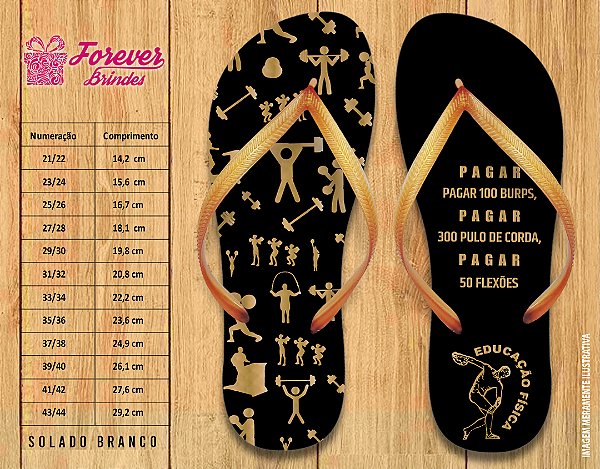 Chinelo Personalizado Formatura de Educação Física