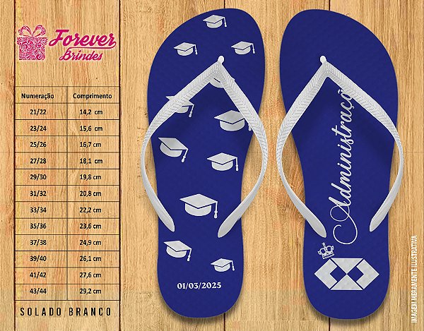 Chinelo Personalizado Formatura de Administração