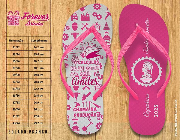 Chinelo Personalizado Formatura de Engenharia
