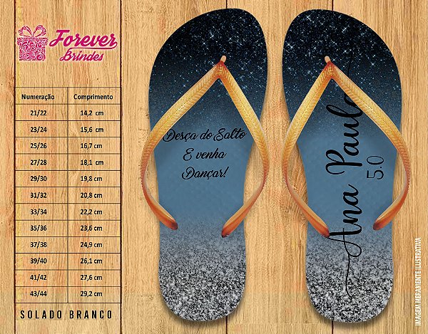 Chinelo Personalizado Aniversário Glitter