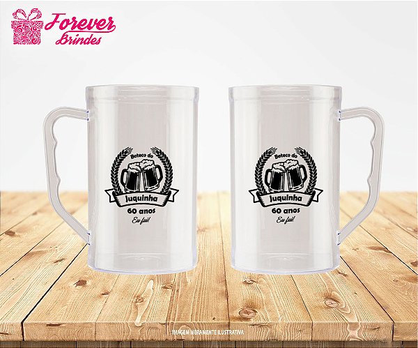 Caneca De Chopp Personalizada Aniversário 60 anos