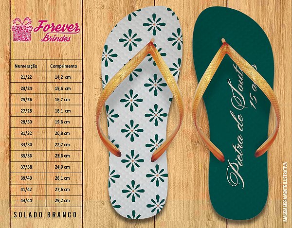 Chinelo Personalizado Aniversário 15 anos