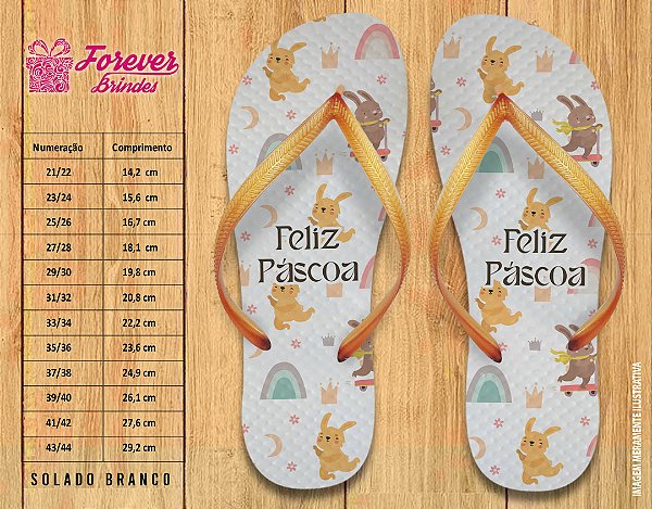 Chinelo Personalizado Feliz Páscoa