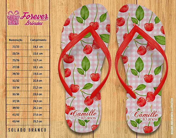 Chinelo Personalizado Aniversário Cereja - Cherry