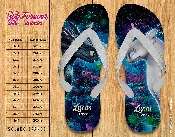 Chinelo Personalizado Aniversário Como Treinar Seu Dragão