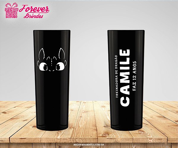 Copo Long Drink PERSONALIZADO Aniversário COMO TREINAR SEU DRAGRÃO