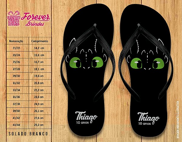 Chinelo Personalizado Aniversário Como Treinar Seu Dragão