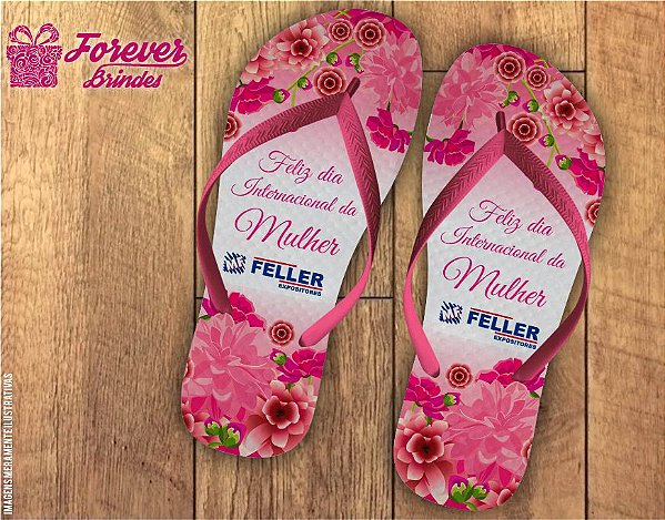 Chinelo Dia das Mulheres Floral