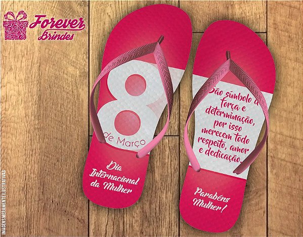 Chinelo Dia das Mulheres Frase