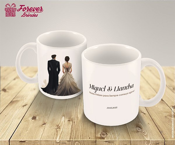 Caneca de Porcelana Personalizada Casamento
