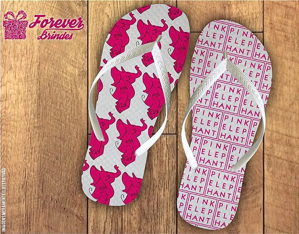 Chinelo Personalizado Empresarial Pink Elephant