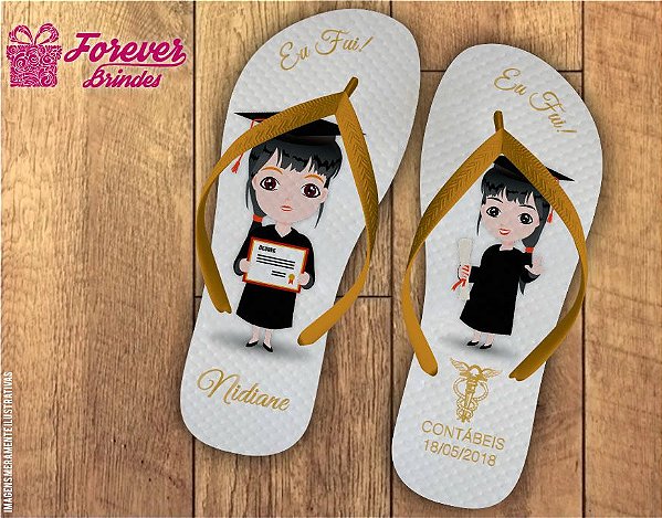 Chinelo Formatura ciências Contábeis Com Caricatura