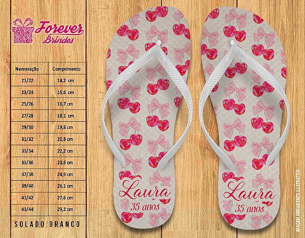 Chinelo Personalizado Aniversário Cereja