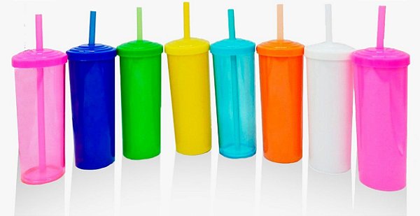 Copo Long Drink Com Tampa E Canudo - Sem Personalização