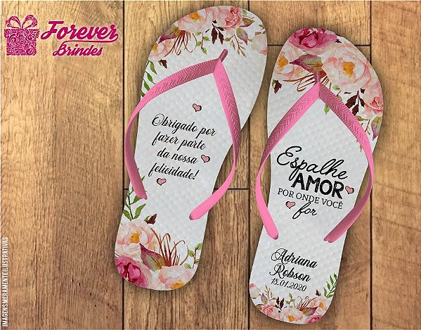 Chinelo Casamento com Flores