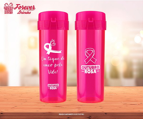 Garrafa Acqua bio Personalizado Outubro Rosa