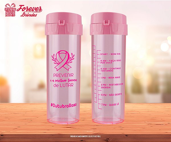 Garrafa Acqua bio Personalizado Outubro Rosa