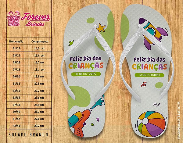 Chinelo Personalizado Dia das Crianças