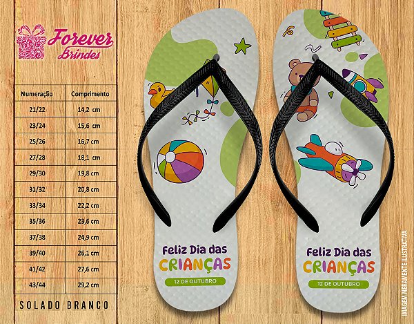 Chinelo Personalizado Dia das Crianças