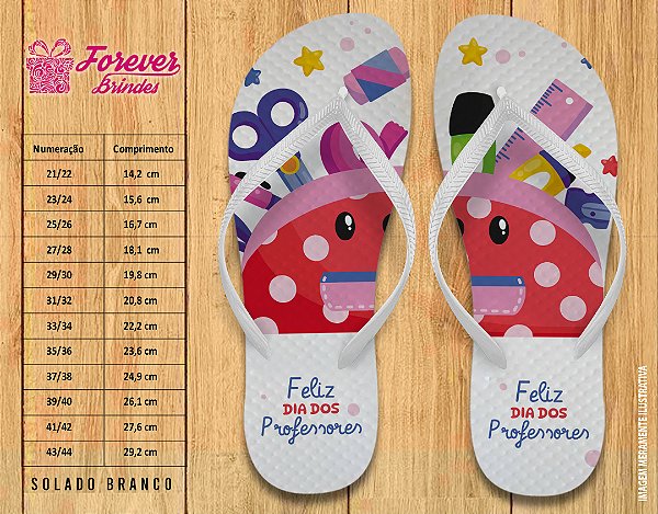 Chinelo Personalizado DIA DOS PROFESSORES