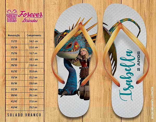Chinelo Personalizado Aniversário Como Treinar Seu Dragão