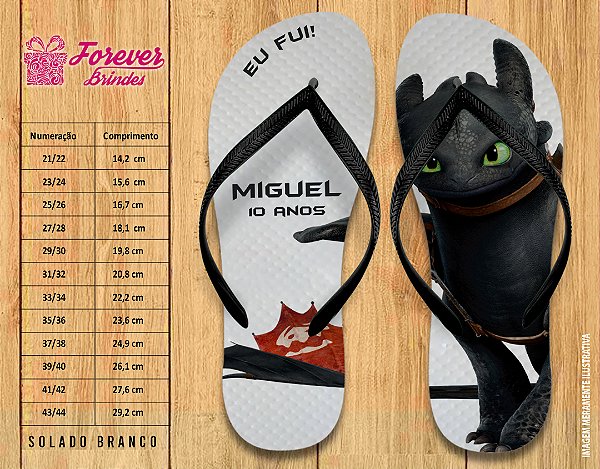 Chinelo Personalizado Aniversário Como Treinar Seu Dragão
