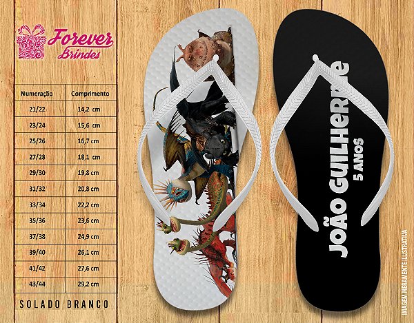 Chinelo Personalizado Aniversário Como Treinar Seu Dragão