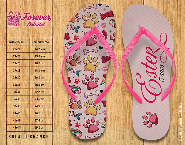 Chinelo Personalizado Aniversário de bichinhos - animais