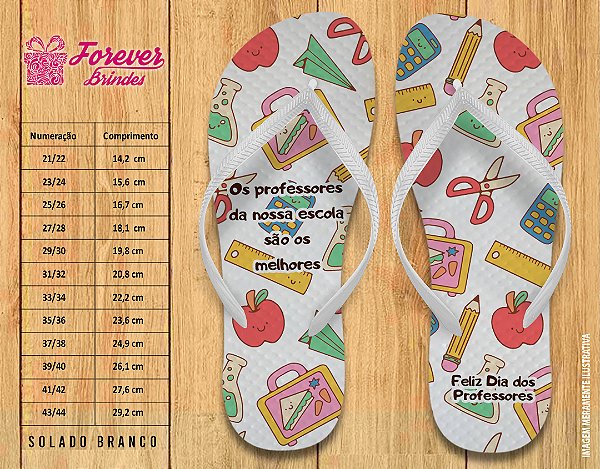 Chinelo Personalizado Dia dos Professores
