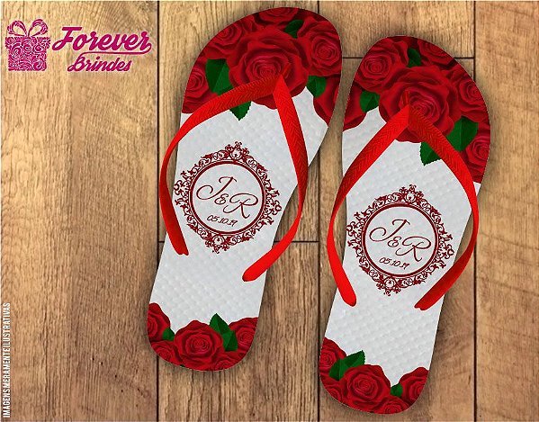 Chinelo De Casamento Com Rosas