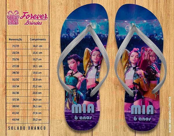 Chinelo Personalizado Aniversário Guerreiras do Kpop Huntrix