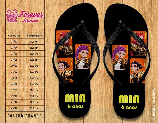 Chinelo Personalizado Aniversário Guerreiras do Kpop Huntrix