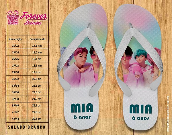 Chinelo Personalizado Aniversário Guerreiras do Kpop Huntrix