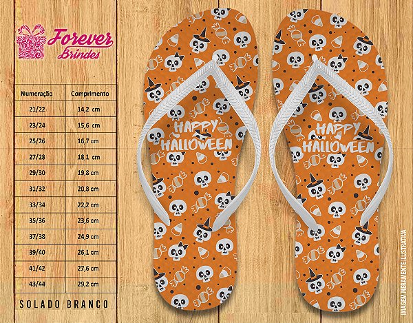 Chinelo Personalizado Aniversário Halloween
