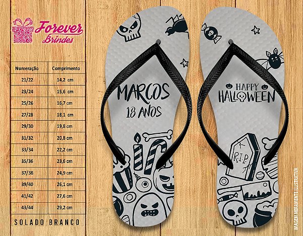 Chinelo Personalizado Aniversário Halloween