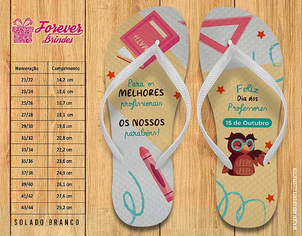 Chinelo Personalizado Dia dos Professores