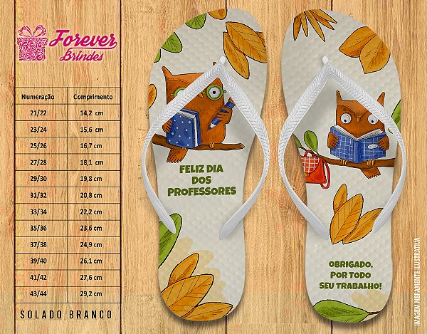 Chinelo Personalizado Dia dos Professores