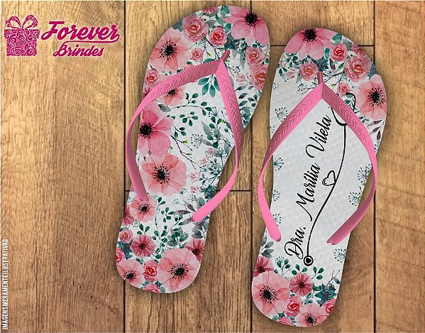 Chinelo Com Flores De Formatura de Medicina