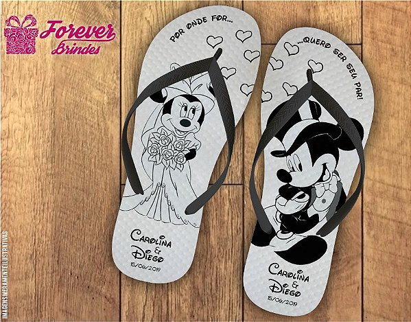 Chinelo de Casamento Mickey e Minnie