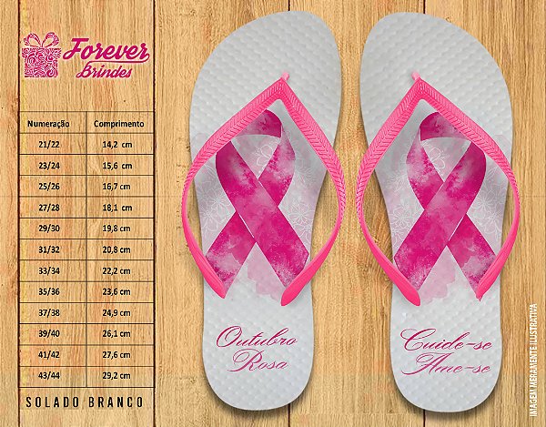 Chinelo Personalizado Outubro Rosa