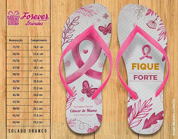 Chinelo Personalizado Outubro Rosa